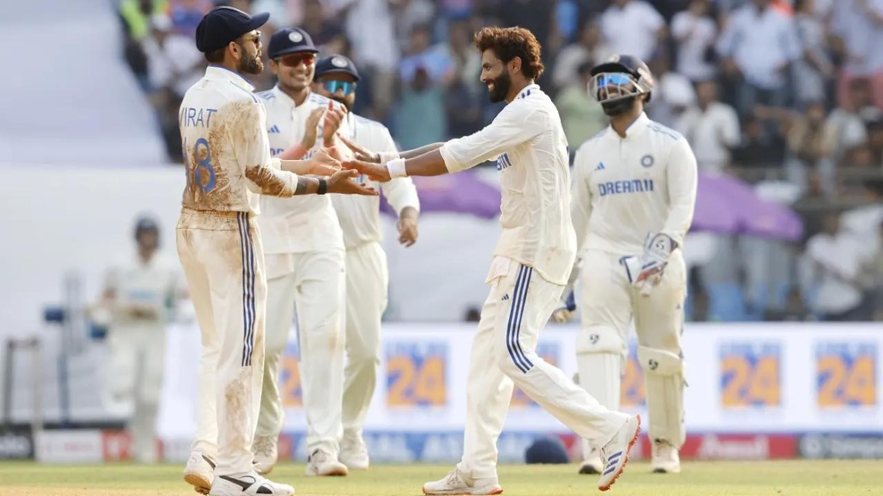 Jadeja's 10-wicket haul keeps India alive in series, team requires 147 to avoid whitewash