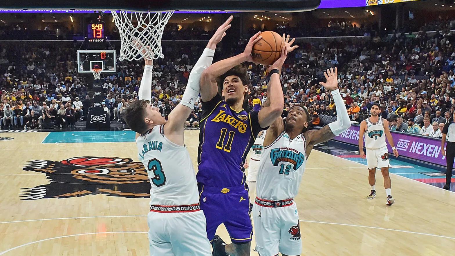 Lakers backup center Jaxson Hayes out of lineup against Grizzlies due to ankle sprain